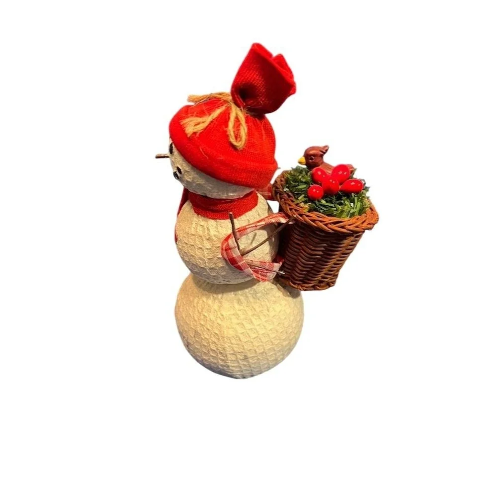 Christmas‎ Medium Red Fabric Snowman Holiday Decor 13